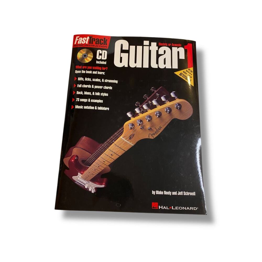 Hal Leonard Guitar 1 FastTrack Music Instruction Book and CD Electric or Acousti